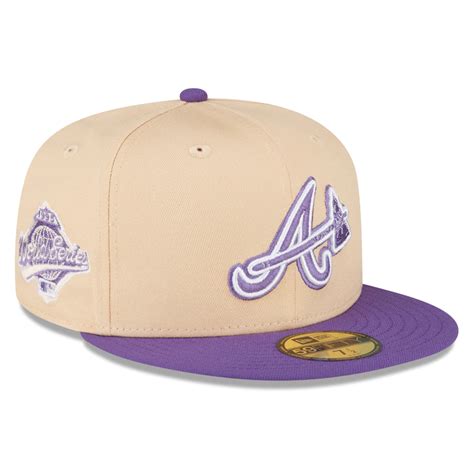 New Era Atlanta Braves Peach/Purple 1995 World Series 59FIFTY Fitted H