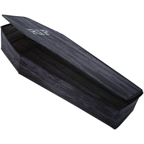 Coffin with Lid Wooden Look Halloween Decoration - Walmart.com