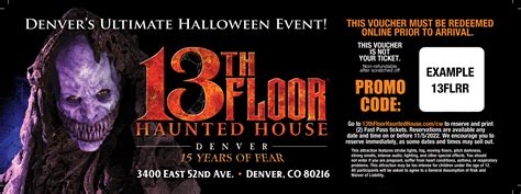 Redeem Voucher - 13th Floor Haunted House Denver