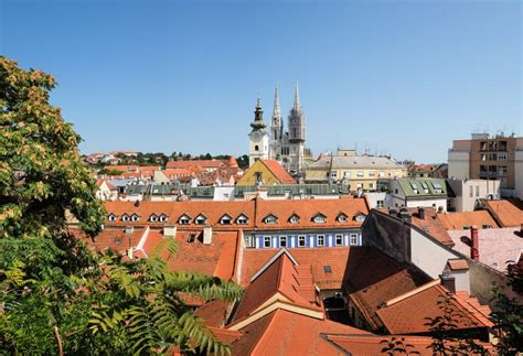 Large Panoramic View on Old Town of Zagreb Stock Photo - Image of historical, architecture ...