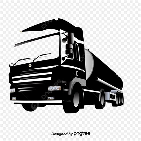 Cartoon Truck Silhouette Transparent Background, Cartoon Truck Trailer, Truck Clipart Black And ...