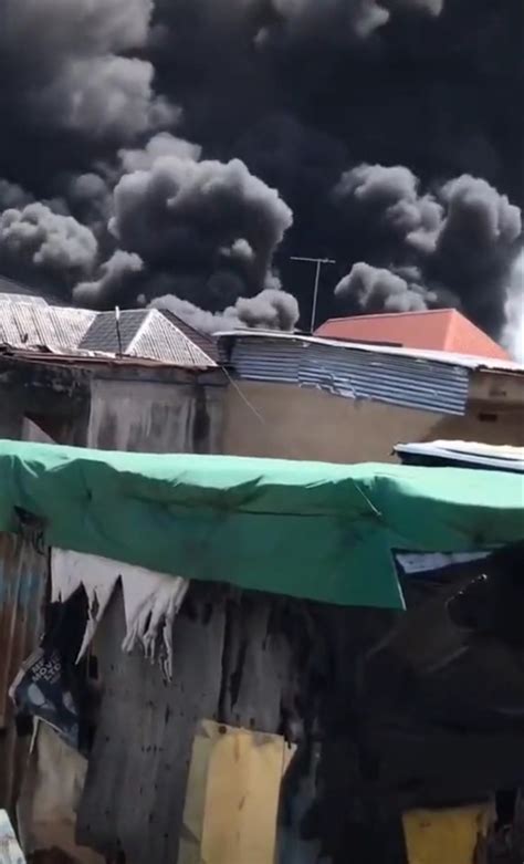 Fire outbreak at popular Ojo Alaba international market (photos/videos)