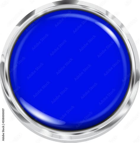 Big blue button with a shiny metallic edge Stock Illustration | Adobe Stock