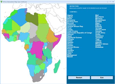 Africa Interactive Map Quiz Software