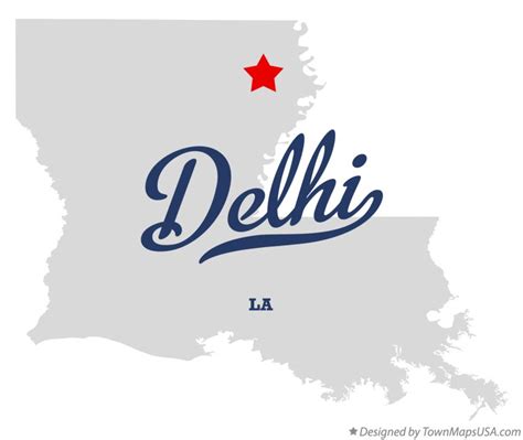 Map of Delhi, LA, Louisiana