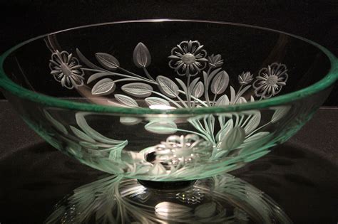 Elegant Glass Engraving Studio 16.5'' Clear Glass Circular Vessel ...