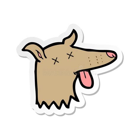 A Creative Sticker of a Cartoon Dead Dog Face Stock Vector - Illustration of character, symbol ...