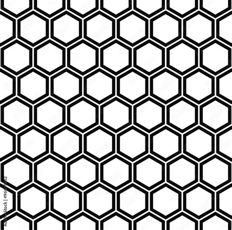 Repeating black and white hexagon pattern Stock Vector | Adobe Stock