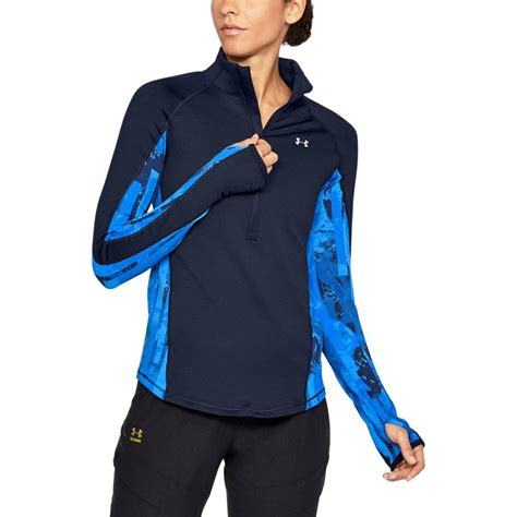 Under Armour Women's Coldgear Armour Printed 1⁄2 Zip in Blue - Lyst