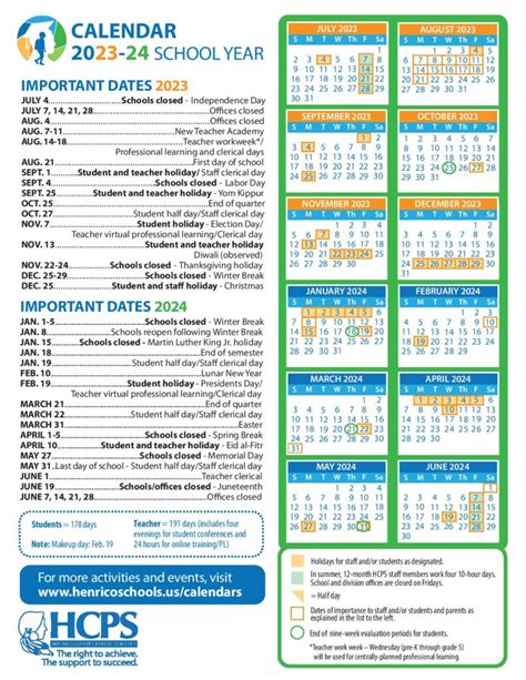 Henrico County Public Schools Calendar 2023-2024 Holidays