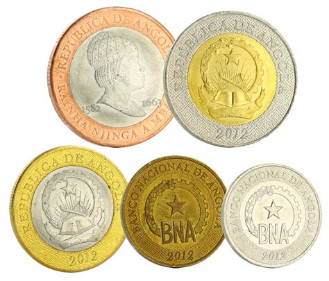 Coin Angola Set of 5 coins 50 centimos - 1 to 20 Kwanzas 2012 to 2014 - AU