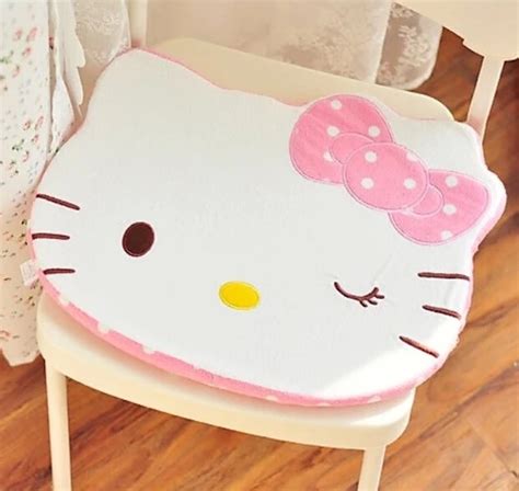 Super cute 1pc 46cm sweet dot hello kitty plush chair cushion stuffed ...