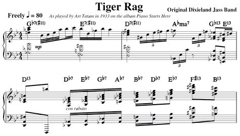 Tiger Rag Jazz Script? Achetez la transcription Art Tatum ici!