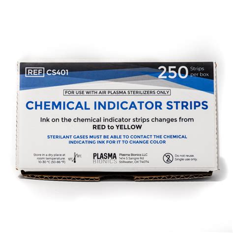 Chemical Indicator Strips – Box of 250 – Plasma Bionics LLC