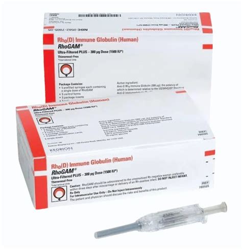 Rh-immune Globulin Rhogam 300 Mcg Injection, Packaging Type: Pre-filled Syringe at best price in ...