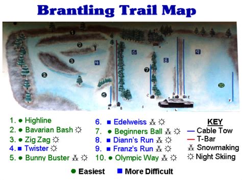 Brantling Ski Slopes trail map, Brantling Ski Slopes ski map, Brantling Ski Slopes snowboard map