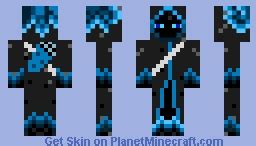 Blue and Black Enderman Assasin Minecraft Skin