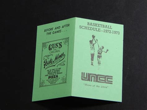 1972 UNCC Charlotte 49ers Basketball Schedule ^ Guss Original ...