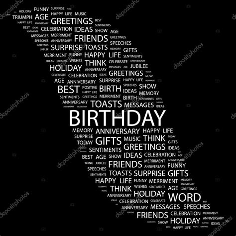 BIRTHDAY. Word collage on black background — Stock Vector © studiom1 ...