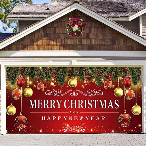 Christmas Garage Door Banner 7x16ft Large "Merry Christmas" Garage Door ...