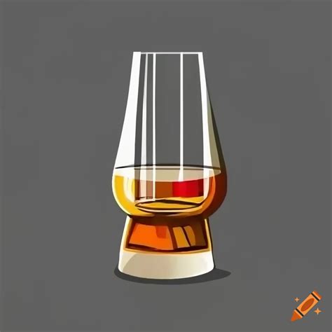 Cartoon-style glass of scottish whisky