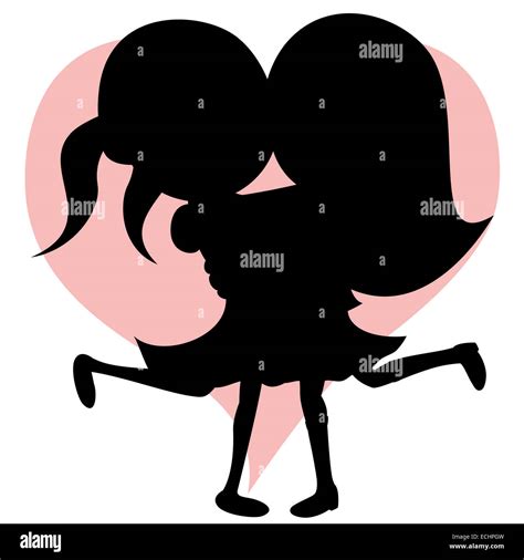 Hug collection - Lovely girlfriends are embracing (silhouette Stock Photo - Alamy