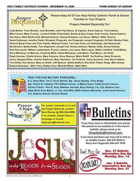 Church Bulletin - Holy Family Catholic Church, Ashland, Ky