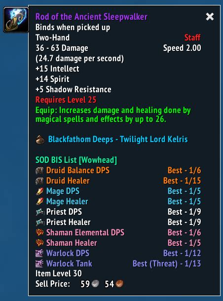 SOD - BIS List Tooltip - World of Warcraft Addons - CurseForge