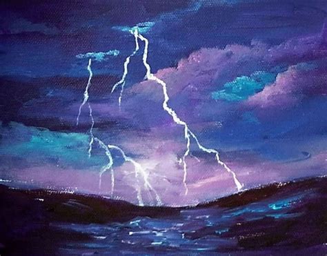 Lightening and clouds are featured in this "storm cloud" painting. #gingercooklive #art ...