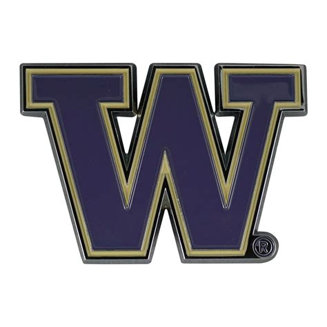 3" Purple & Gold NCAA Washington Huskies 3D Emblem | Christmas Central