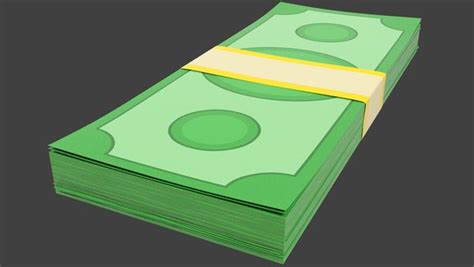 Stack of Cartoon Money Bills V1 3D model - TurboSquid 2011690