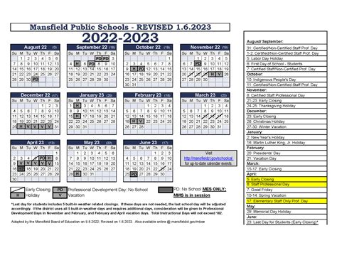 Calendars | Mansfield, CT