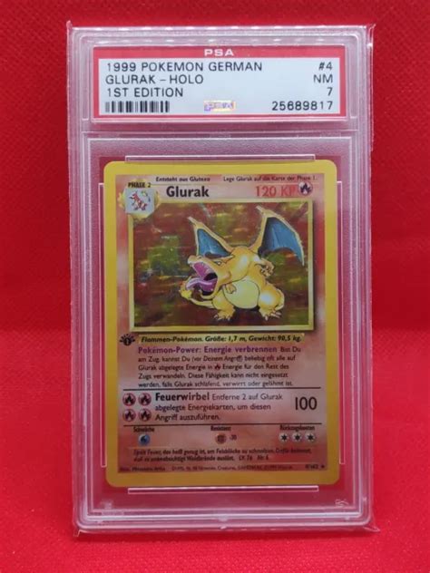 CHARIZARD GLURAK POKEMON Card - Base Set 1st Edition Holo - PSA 7 - 4/102 EUR 1.275,86 - PicClick DE