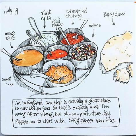 Indian food. Mmmmmm...#sketchbook #artjournal #asketchaday # ...