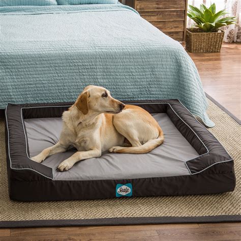 Sealy Lux Premium Durable Dog Bed, Grey, X-Large, 48"L x 38"W x 8"H ...