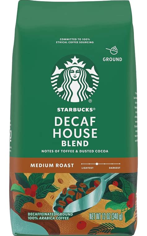 Starbucks Ground Coffee Decaf Medium Roast House Blend -- 12 oz - Vitacost