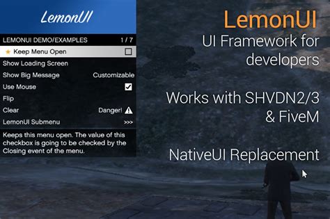 LemonUI: Open Source UI Library V1.9.4 – GTA 5 mod