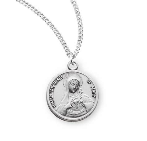 Immaculate Heart of Mary Round Sterling Silver Medal - Buy Religious ...