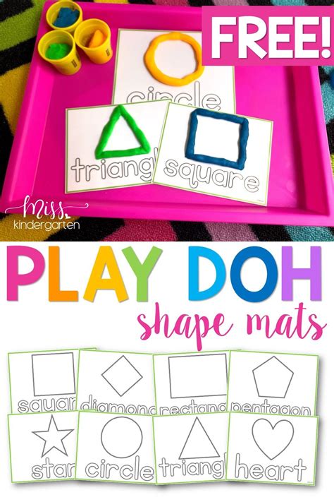 2D Shape Playdough Mats Fine Motor Skills Freebie | Shape activities ...