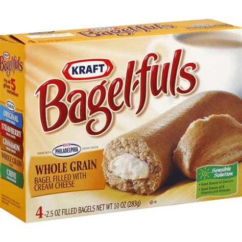 Kraft Bagel-Fuls Whole Grain Filled Bagels 4 ct Box | Frozen Foods ...