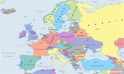 Printable Map Of Europe with Capitals and Countries | secretmuseum