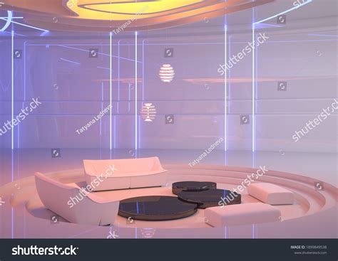 Futuristic Interior Design Luxurious Dining Room Stock Illustration ...