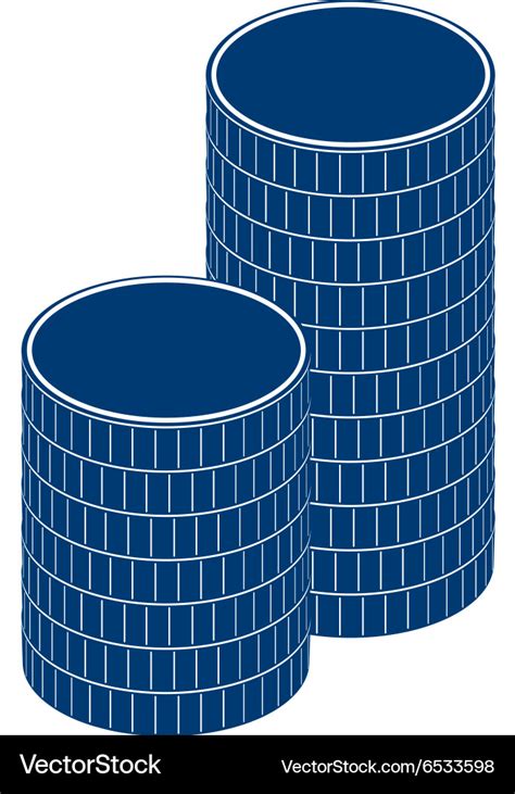 Coin stack money gold pile Royalty Free Vector Image