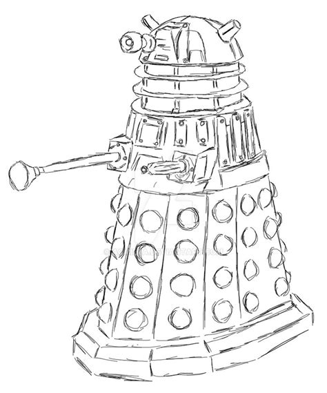 Dalek lineart by Acmilla on DeviantArt