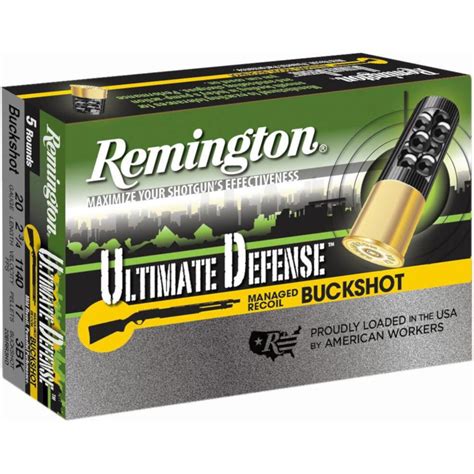 Bullseye North | Remington Ultimate Defense Buckshot Ammo 20 Gauge 2-3/4" Reduced Recoil #3 ...