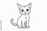 Cat coloring For Children To Print Coloring School  sketch template