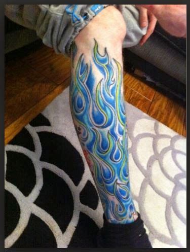 Stylish Flame Tattoo On Arm Sleeve | Blue flame tattoo, Flame tattoos, Fire tattoo