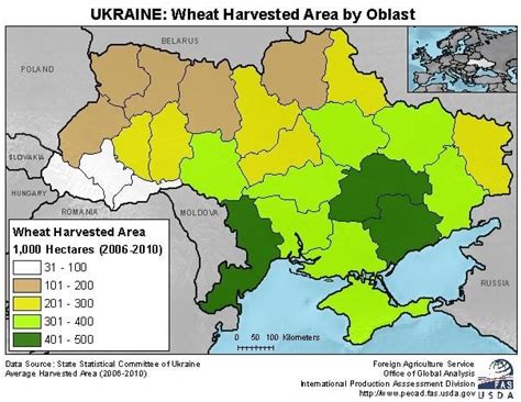 Map of Ukraine's wheat producing districts | The Western Producer