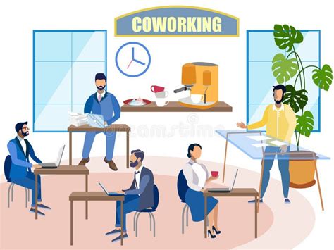 The Work Environment in the Office. Employees Solve the Problem Stock Vector - Illustration of ...