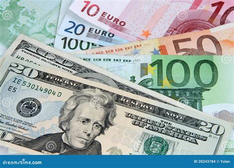 US Dollar and Euro Notes stock photo. Image of currency - 20243784